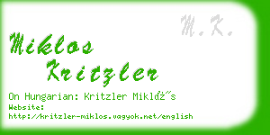 miklos kritzler business card